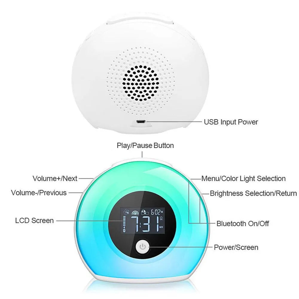 Vibe Geeks Wireless LED Night Lamp Alarm Clock